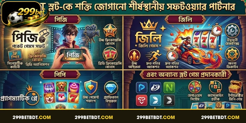 299BET স্লট-কে শক্তি জোগানো শীর্ষস্থানীয় সফটওয়্যার পার্টনার